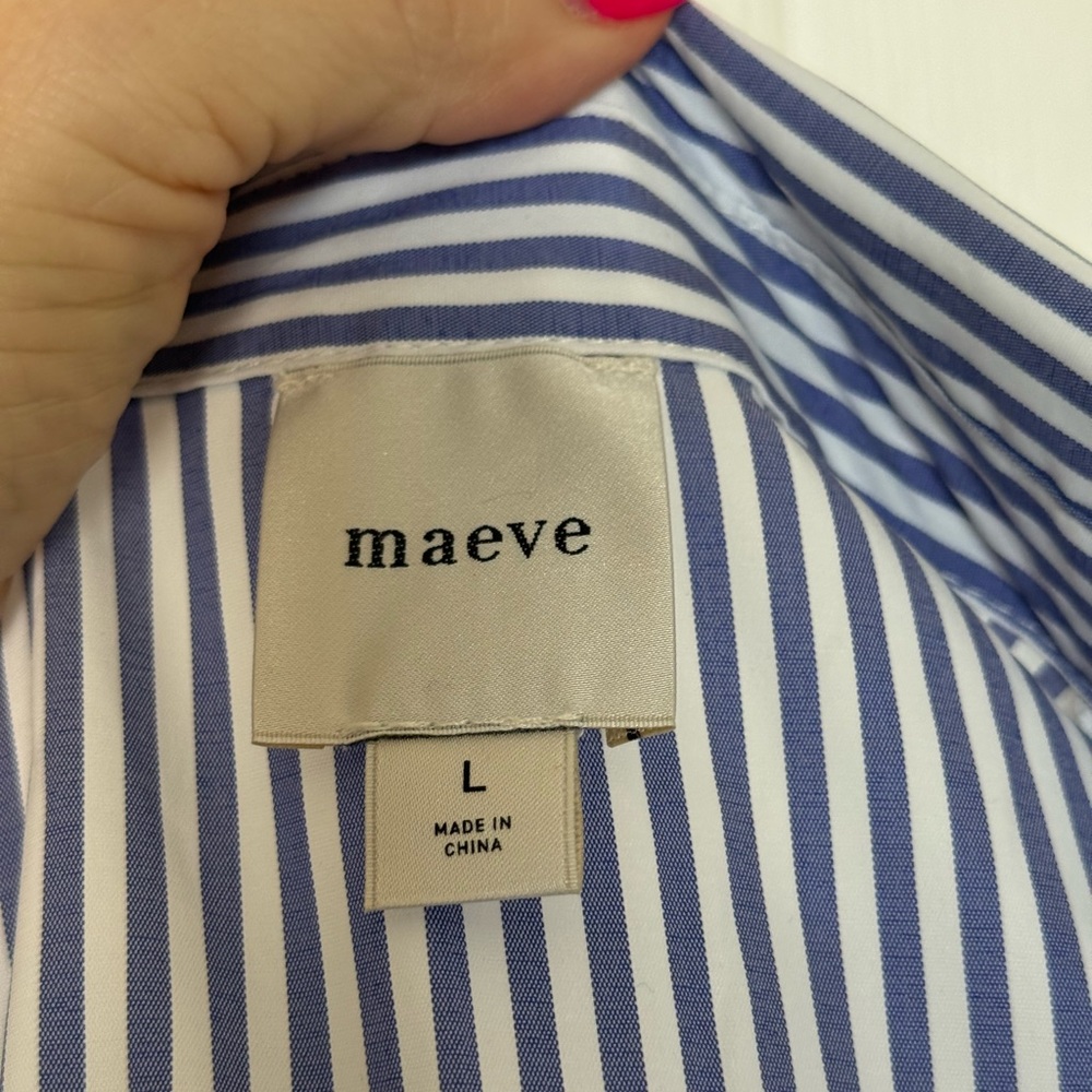 Anthropologie Maeve Collegiate V Neck Twofer Sweater NWT Size L - Picture 13 of 15